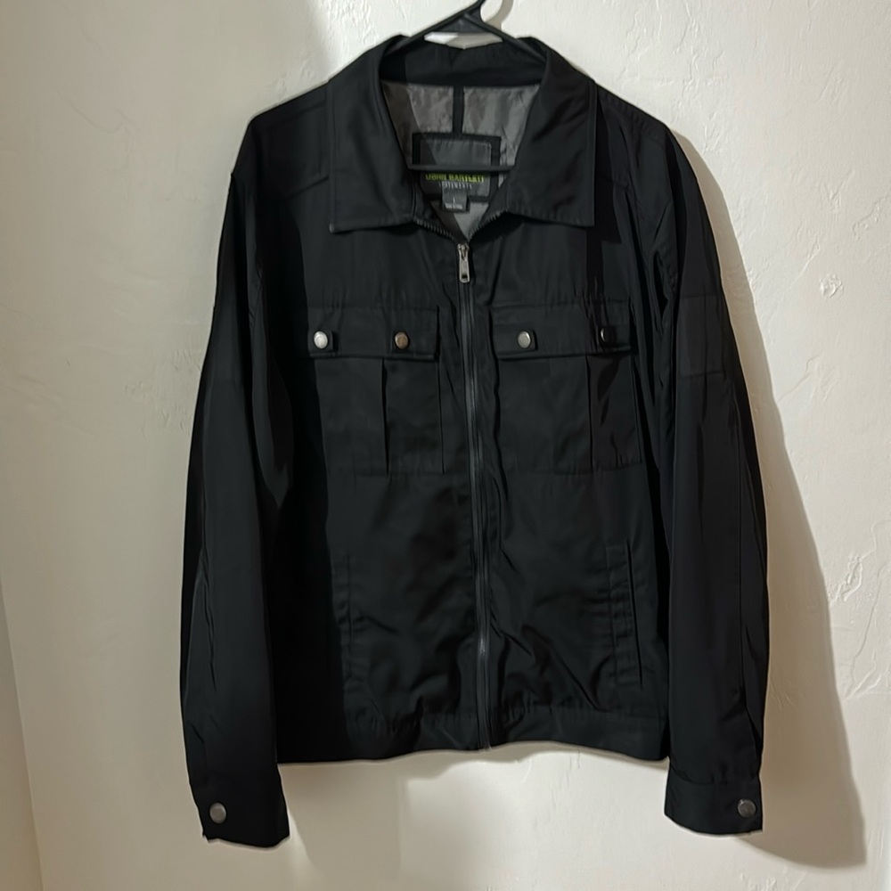 John Bartlett Statements black thick nylon lined jacket L